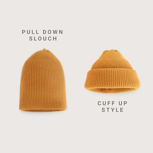 Fisherman Beanie Cuffed Knit Winter Hat Trawler Sailor Watch Cap Men Women - color: Classic (Mustard)