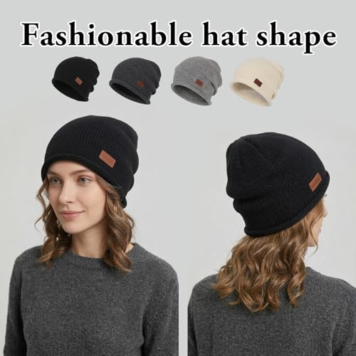HandZest Unisex Loose Knit Beanie, Lightweight Breathable Spring Fall, Soft Stretchy Daily Outdoor, One Size Fits Most - color: Black
