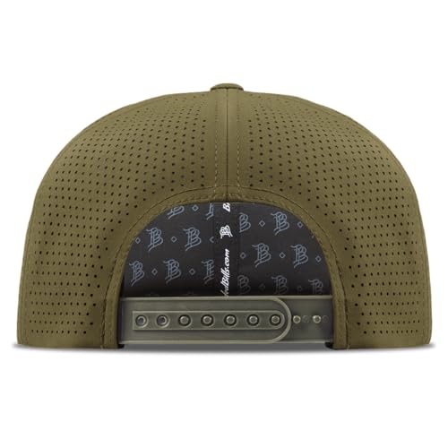 Branded Bills Bare Flat Performance Hat for Men - color: Loden