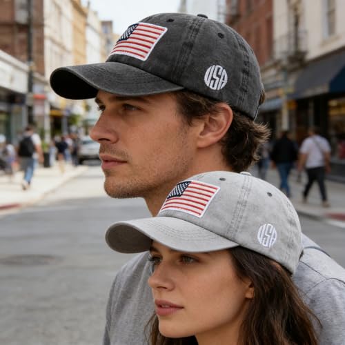 American Flag Baseball Cap, Unisex Adjustable Hat for Outdoor Daily Wear