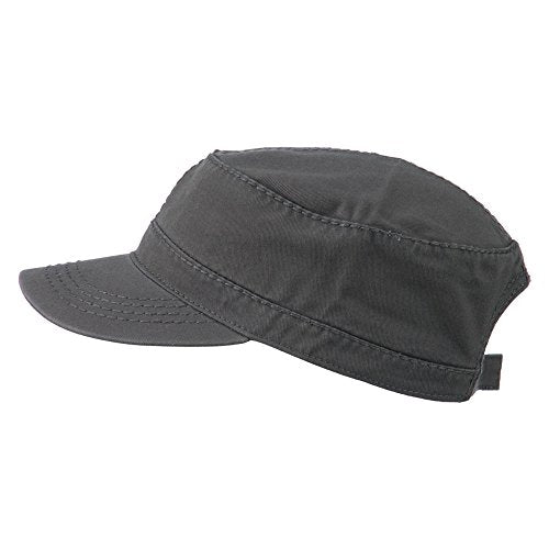 Garment Washed Adjustable Army Cap - color: Charcoal Grey Osfm