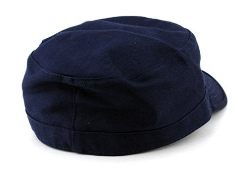 NYFASHION101 Fashionable Solid Color Unisex Fitted Army Military Cadet Cap - color: Navy, size: Large