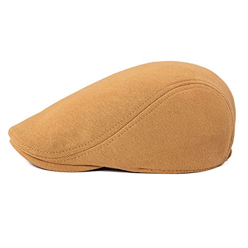 VOBOOM Men's Cotton Flat Ivy Gatsby Newsboy Driving Hat Cap - color: Khaki