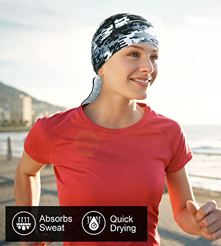 MELASA Cooling Do Rags Skull Cap Helmet Liner Breathable Sweat-Seal - color: Digital Camo Gray