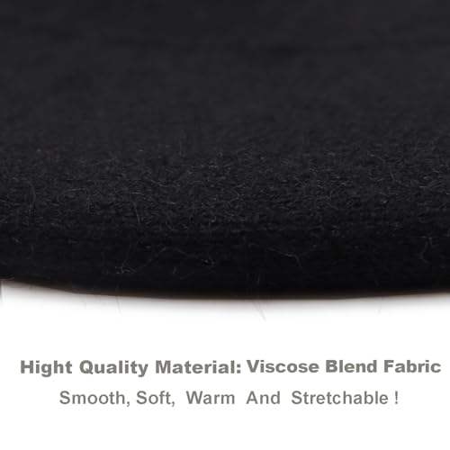 Wheebo Reversible Solid Color French Beret Hat for Women and Girls - color: Black