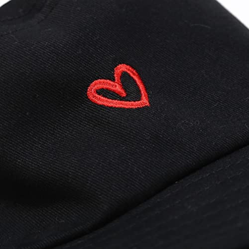 Quanhaigou Bucket Hats Unisex Sun Summer Travel Beach Fishing Cap for Men Women Teens - color: Black Love