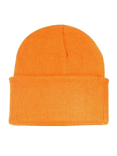 Century Star Kids Slouchy Beanie Halloween Costume Hat Winter Knit Cuff Toddler Boys Girls - color: Orange