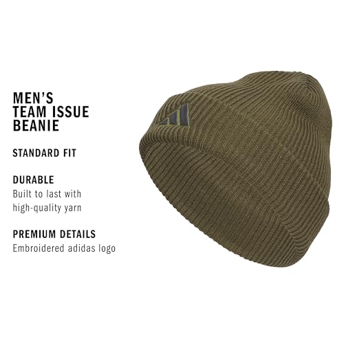 adidas Men's Team Issue Beanie - color: Olive Strata Green/Grey Six/2.0