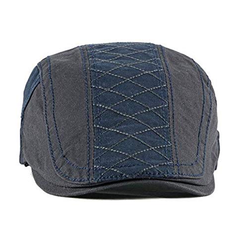 2 Pack Men's Cotton Flat Cap Ivy Gatsby Newsboy Hat - color: M