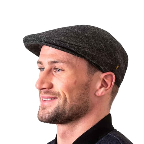 Hatman of Ireland 100% Wool Flat Cap Handmade in Ireland - color: Clerical Grey, size: X-Large