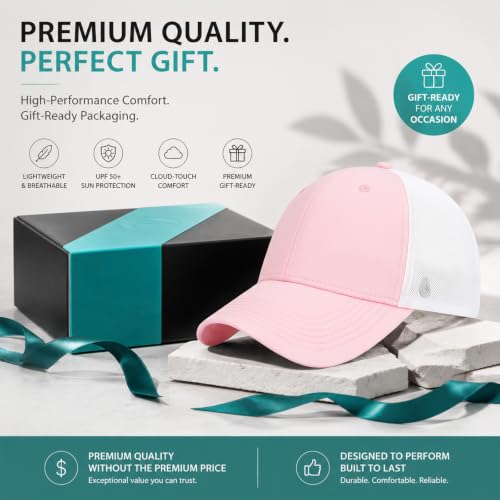 AOPREL Cloud-Touch Trucker Hat - High-Density Structured Mesh Baseball Cap Men & Women,Shape-Retaining Breathable UPF 50+ - color: Blush Pink · Soft