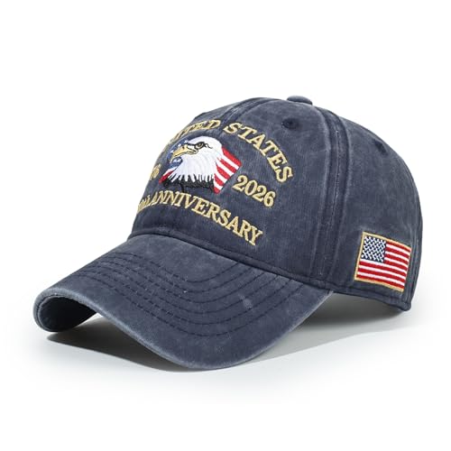 USA 250th Anniversary Baseball Cap Patriotic Embroidered American Hat - color: 1-navy
