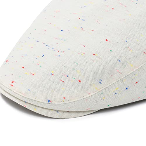 STARANCE Men Thin Cotton Gatsby Newsboy Cap - color: Flecked Beige, size: 7 1/4