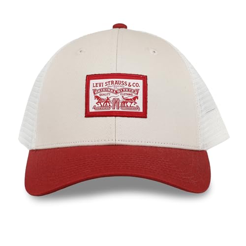 Levi's Men's Classic Style Logo Trucker Hat - Adjustable Lightweight - color: Red