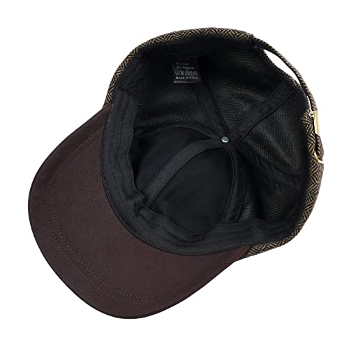 BOTVELA Men Wool Adjustable Tweed Baseball Cap - color: P Herringbone Khaki