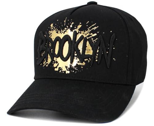 City Snapback Embroidered Fashion Snapback Hat New York Brooklyn Adjustable Baseball Cap Mens Womens - color: Black Brooklyn Snapback