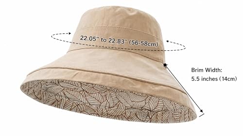 FaroDor Women's Reversible Bucket Hat UV Protection Packable Travel Cap Wide Brim Sun Hats 2026 - color: 6beige