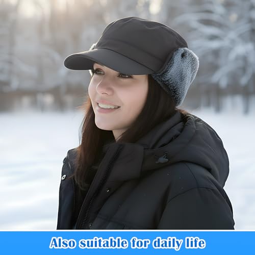 Men's Waterproof Winter Hat with Visor - color: Grey Green