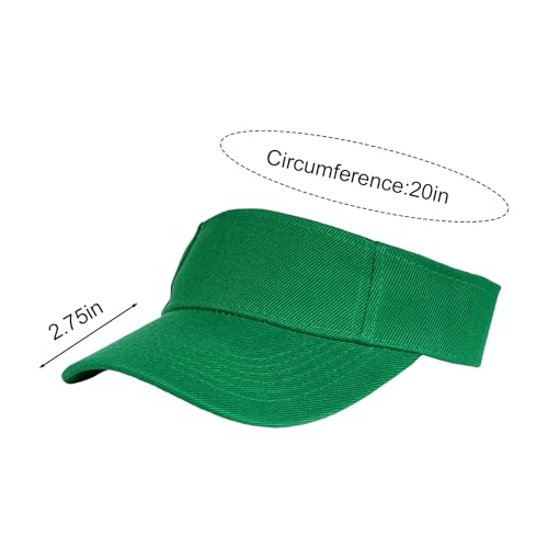 Yookat 3 Pack Visor Sun Hat Adjustable Sun Visor Caps Golf Tennis Visor Hat for Sports Girls Boys Outdoor - color: Green