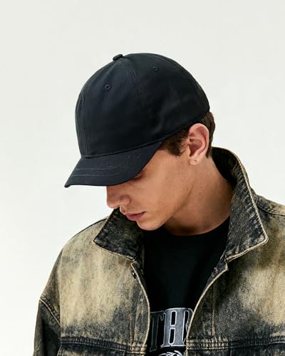 Croogo Cotton Short Brim Hat Low Profile Baseball Cap Unisex Streetwear - color: Black