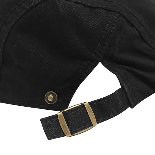 ZLYC Men Cotton Flat Cap Summer Scally Newsboy Beret Driver Hat - color: Side Buckle Black