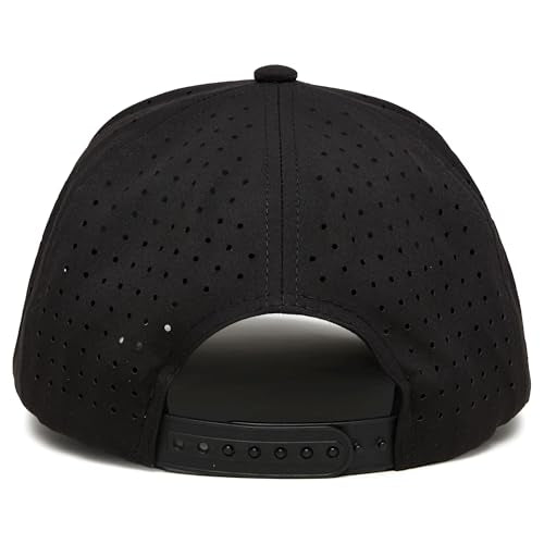 Funky Junque Mens High Crown Golf Hat, Performance Golf Cap - color: Crossed Golf Clubs - Black