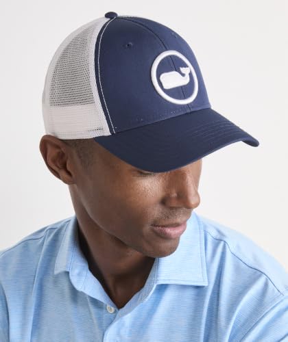 vineyard vines Whale Dot Performance Trucker - color: Blue Blazer