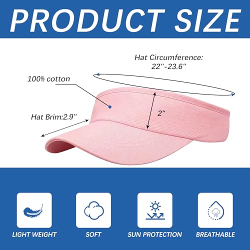 Adjustable Sport Sun Visor Hats Bulk Solid Color Blank Golf Cap Anti Ultraviolet for Beach Tennis Baseball - color: Pink