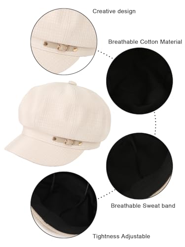 Women Beret Newsboy Hats Classic Autumn Spring Winter Cap - color: Beige-2