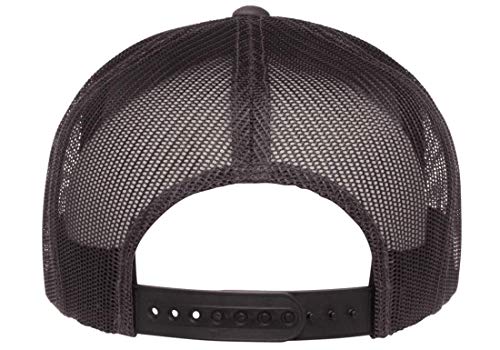 Yupoong 5-Panel YP Classic Trucker Cap | High Profile Flat Visor Snapback - color: Charcoal