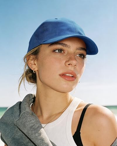 Croogo Cotton Short Brim Hat Low Profile Baseball Cap Unisex Streetwear - color: Royal Blue