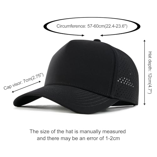 BOTVELA Men Adjustable Snapback Laser Cut Mesh Baseball Cap - color: Black