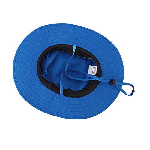 Kids Sun Protection Hat Quick Dry Adjustable Wide Brim Bucket Hat for Boys Girls Summer Fishing Hiking - color: Blue