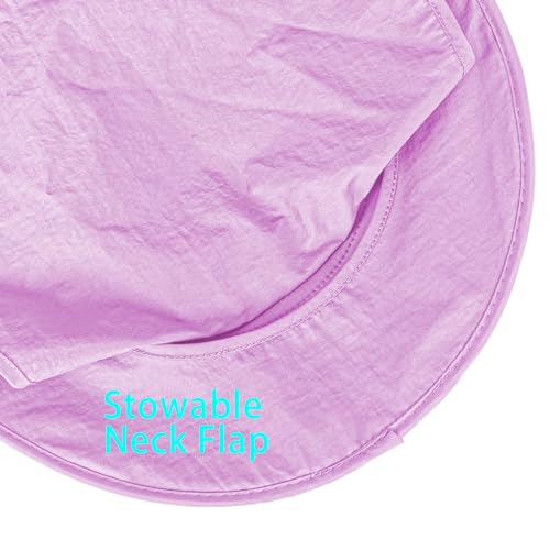 ZOORON Sun Hats for Men Women with Neck Flap Fishing UPF 50+ UV Protection - color: Purple