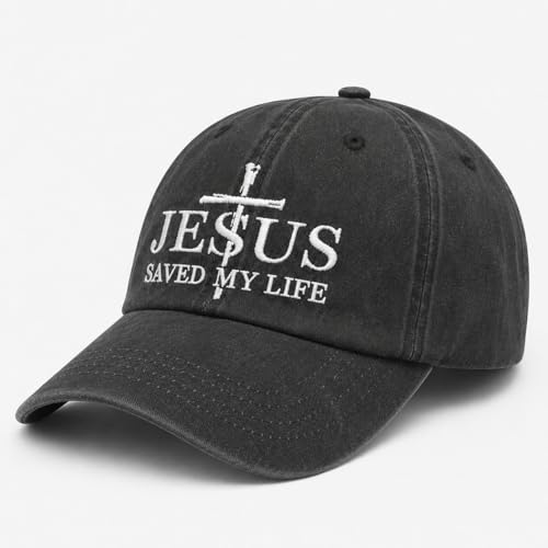 Man of God Husband Dad Embroidered Hat Camping Caps for Women - color: Jesus Saved My Life 35
