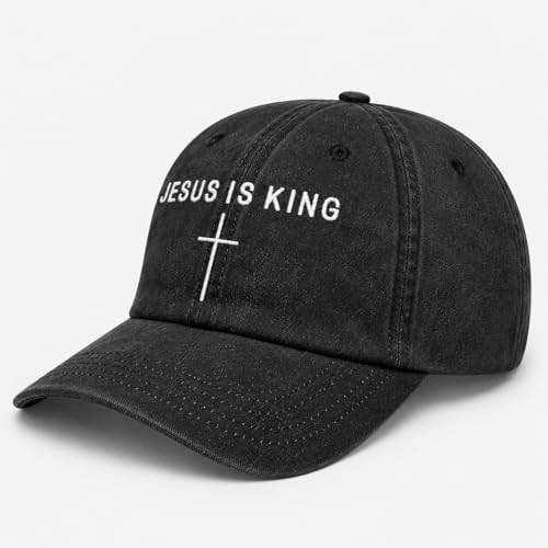 Man of God Husband Dad Embroidered Hat Camping Caps for Women - color: Jesus is King 2