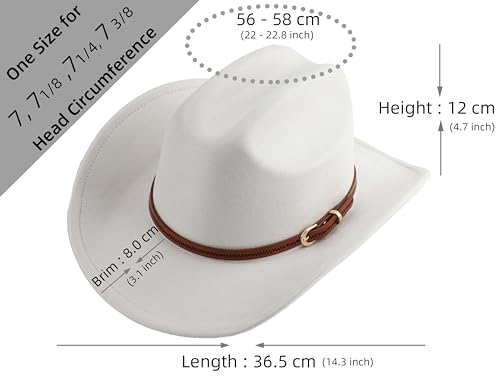 Pro Celia Cowboy Hat for Women and Men Wide Brim Western Cowgirl Hat - color: Ivory