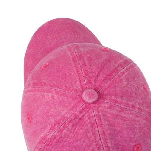HH HOFNEN Baseball Cap Washed Cotton Unstructured Vintage Hat for Men Women - color: #1 Rosered