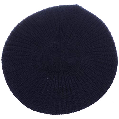 an Fall Winter Knit Beanie Beret Hat for Women Soft Knit Lining Many Styles - color: Navy Blue