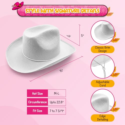 4E's Novelty Cowboy Hat for Women & Men, Felt Cowgirl Hat for Adults, Western Party Dress Up Accessories