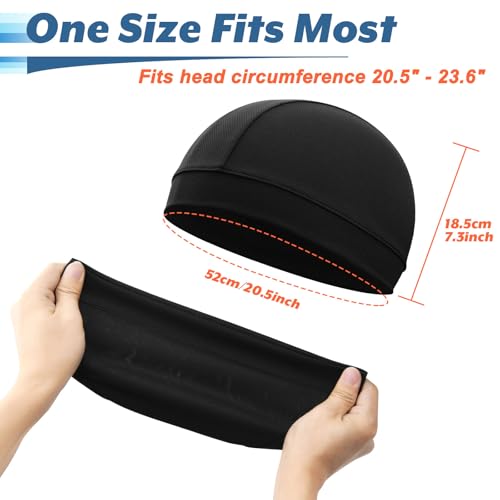 Cosmos 3 Pcs Cooling Skull Cap Helmet Liner Beanie Mesh Cycling Hat Head Wrap Under Helmets Motorcycle Hard Hat for Men Women - color: Black/Navy Blue/Sky Blue