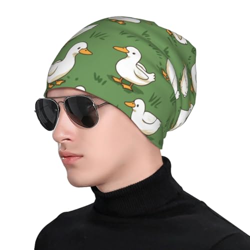 Beanie Hat for Men Women Slouchy Beanie Skull Sleep Cap Soft Lightweight Chemo Hat Stretch Cancer Headwear - color: Ducks