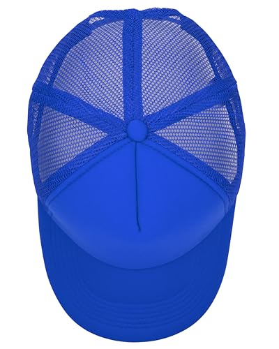 Gelante 12 Pcs Sublimation Blank Trucker Hats - 5 Panel Mesh Snapback Baseball Cap Bulk - color: Royal