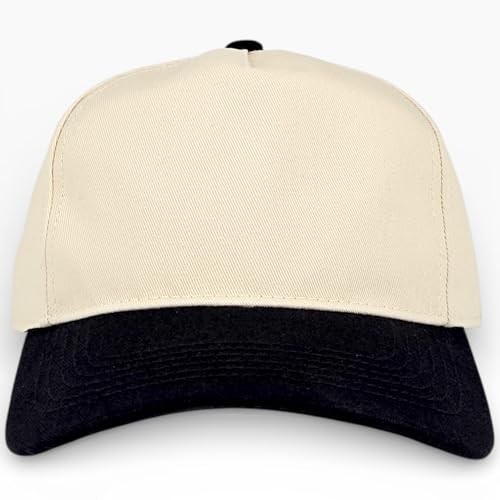 E BY ELIDAN Two Tone A-Frame Trucker Hat, 5-Panel Blank Baseball Snapback - color: Stone Black