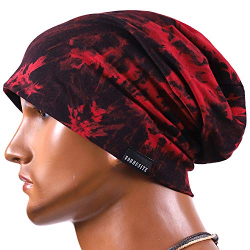 Mens Slouch Hollow Beanie Summer Skullcap B090 - color: B-wine