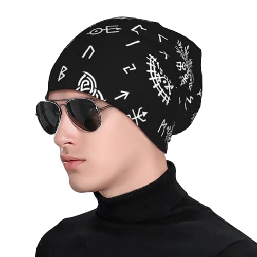 Slouchy Beanie Hat Skull Cap Chemo Headwear Baggy Hats for Men Women Running Cycling - color: Gothic