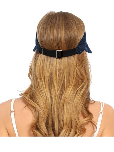 sy soul young Women's Beach Straw Hat with Ponytail Hole Packable Sunhat - color: Navy