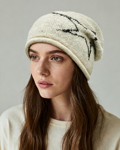 Croogo Slouchy Beanies for Men Women Winter Soft Warm Hat Lightweight & Breathable Slouch Knitted Skull Cap - color: Beige