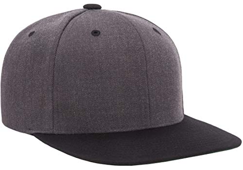 Flexfit Unisex Adult Yp Classics Premium Snapback Cap – 2-Tone - color: Dark Heather/Black