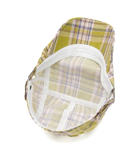 Quanhaigou Unisex Denim Newsboy Hats Flat Ivy Gatsby Cabbie Driving Berets Hat Cotton Dad Cap for Men Women - color: Yellow Green Plaid
